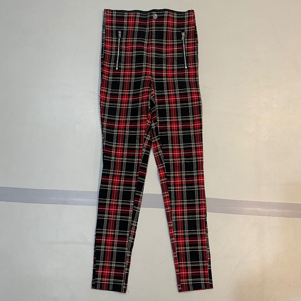 Zara Women's Plaid High- Waisted Leggings in Size Medium